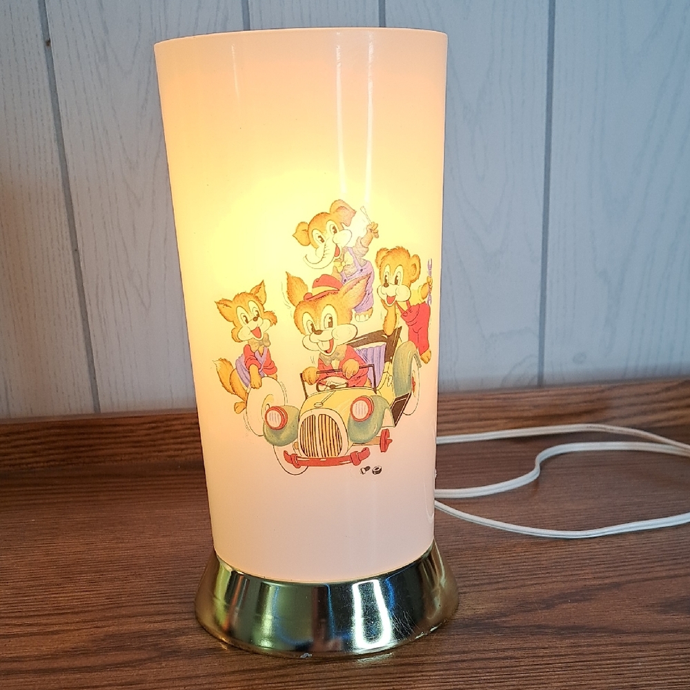 Charming Cartoon Character Lamp with Gold Base
